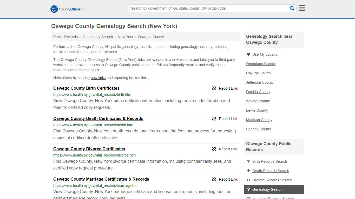 Genealogy Search - Oswego County, NY (Family History ...